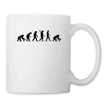 Evolution Affe Mensch lustig Neandertaler Freak - Tasse - Weiß - Rechts