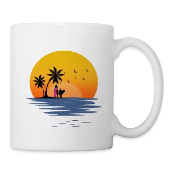 Plage - Mug blanc - blanc - Droite