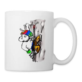 kletterndes Einhorn - Tasse - Weiß - Rechts