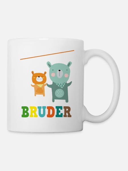 Einzelkind grosser großer Bruder Bären Geschenk - Tasse - Weiß