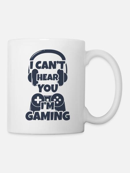 Gaming Online Game Nerd Geek Retro Computer Gamer - Mug - white