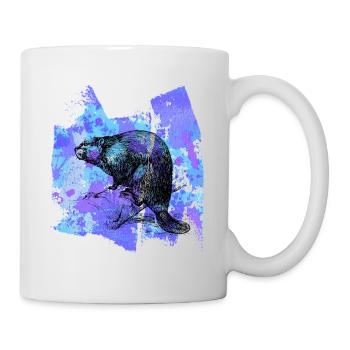 Beaver weasel otter rodent t shirt gift - Mug - white - Right