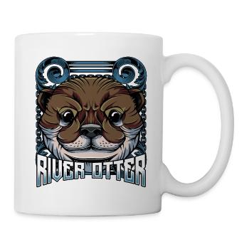 Modern Seeotter | Trendy Waldbewohner Geschenk - Tasse - Weiß - Rechts