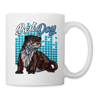 Modern pothole otter | Forest dweller gift - Mug - white - Right