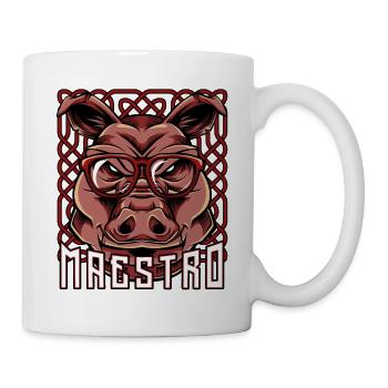 Cool Eber | Trendy Hausschwein Brille Geschenk - Tasse - Weiß - Rechts