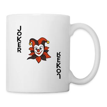 Carte de Jeu Joker Poker Carte Carte Cadeau - Mug blanc - blanc - Droite