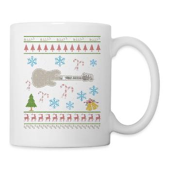 Joueur de Noël moche chemise bassiste basse - Mug blanc - blanc - Droite