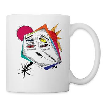 chemise de cadeau de visage d'art abstrait - Mug blanc - blanc - Droite