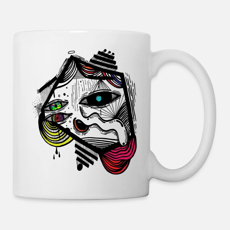 abstract face art gift shirt - Mug - white