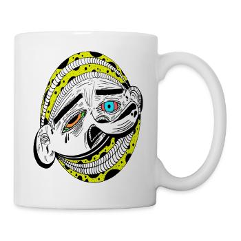 abstraktes gesicht kunst geschenk shirt - Tasse - Weiß - Rechts