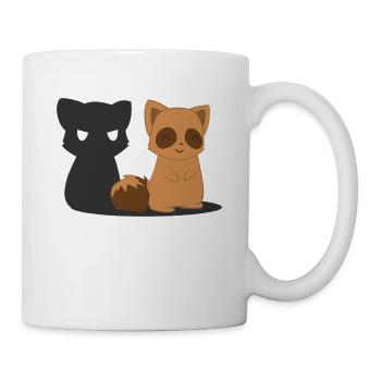 Waschbär – Waschbären – Engel - Teufel - Tasse - Weiß - Rechts
