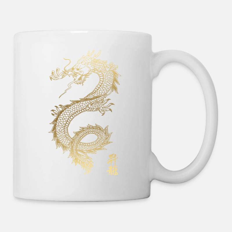 Cool Chinese Gold Dragon - Mug - white