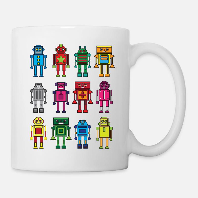 Roboter Geschenk Robotik Retro Spielzeug Spaß - Tasse - Weiß