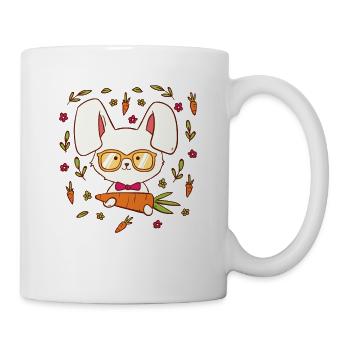 Rabbit T-Shirt Nerd Rabbit for Girls + Boys - Mug - white - Right