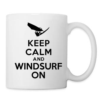 Bewahren Sie Ruhe und Windsurfen auf - Tasse - Weiß - Rechts