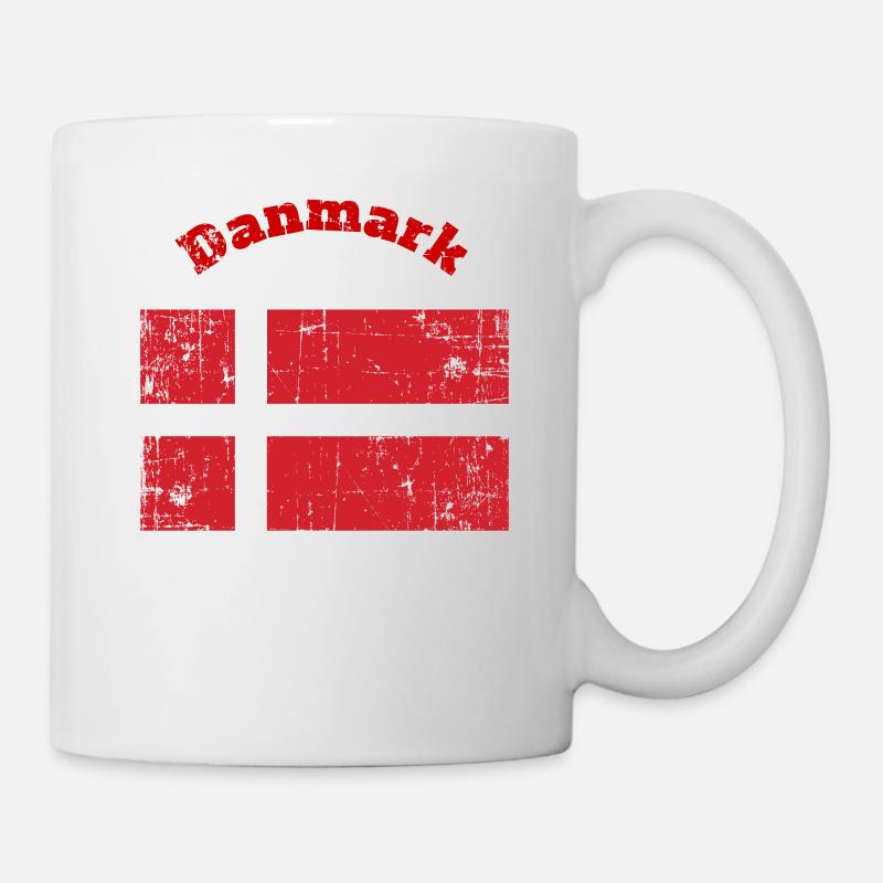 Drapeaux danois avec texte - Mug blanc - blanc