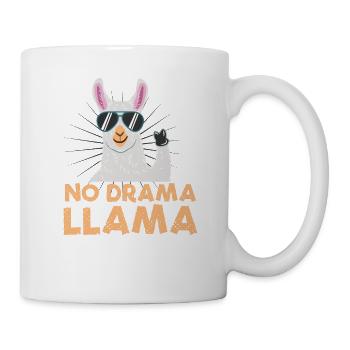 No Drama LLama Cool Llama with sunglasses - Mug - white - Right