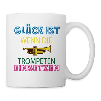 Trompeter Shirt · Musik · Glück Geschenk - Tasse - Weiß - Rechts