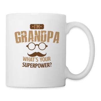 Grand-père superpuissance - Mug blanc - blanc - Droite