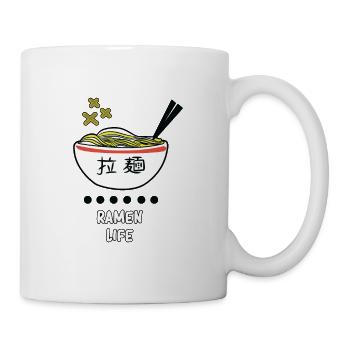 Ramen Leben Nudelsuppe Japanisch Essen Geschenk - Tasse - Weiß - Rechts