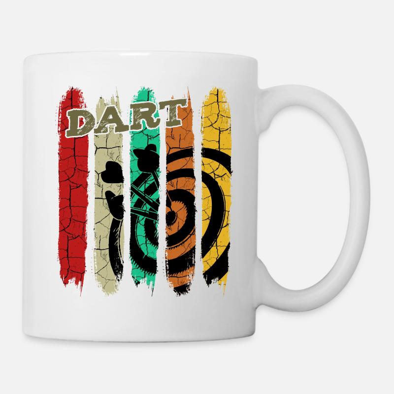 Retro Style Vintage Dartboard Dartpfeile Geschenk - Tasse - Weiß