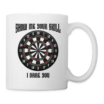Show Me Your Skill | Dartboard Darts Gift - Mug - white - Right