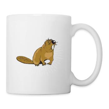 Beaver Bieber muskrat rodent gift kids - Mug - white - Right