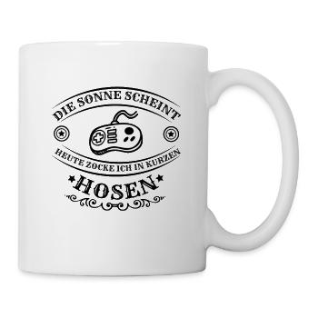 Gamers in shorts gamble Nerd Geek Progamer - Mug - white - Right
