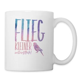 Flieg kleiner Wellensittich - Tasse - Weiß - Rechts
