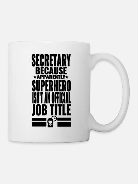 Secretaris - superheld - Kop/krus - hvid