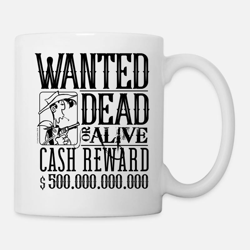 Lucky Luke Wanted Steckbrief - Tasse - Weiß