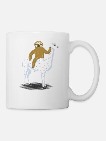 Paresseux lama paresseux lama alpaga lama - Mug blanc - blanc
