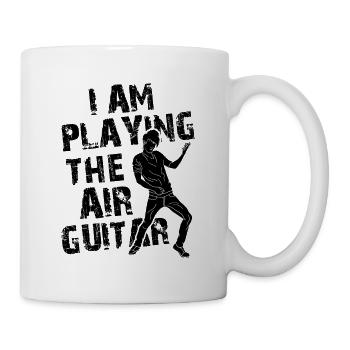 Musik Gitarre Air Guitar Spielen Rock Metal - Tasse - Weiß - Rechts