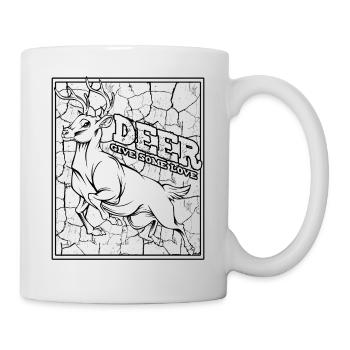Cerf à la mode en disant | Cadeau animal sauvage - Mug blanc - blanc - Droite