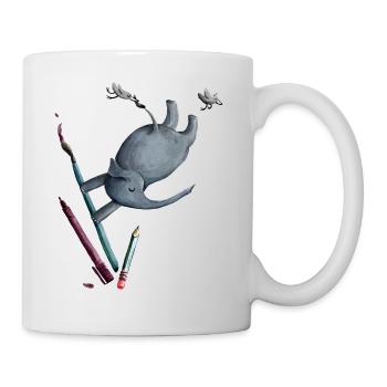 Akrobatik Elefant malen - Tasse - Weiß - Rechts