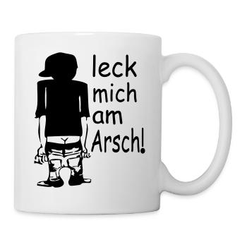 leck mich am arsch - Tasse - Weiß - Rechts