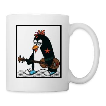 Pingouin avec guitare - Mug blanc - blanc - Droite