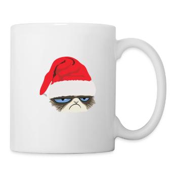 Grumpy Cat with Santa hat - Mug - white - Right