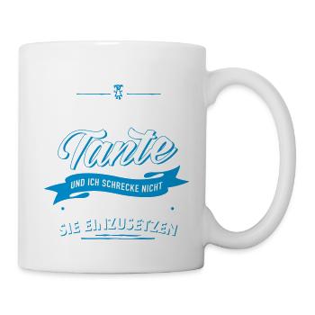 Restez à l'écart! enfant de la famille liée tante fou - Mug blanc - blanc - Droite
