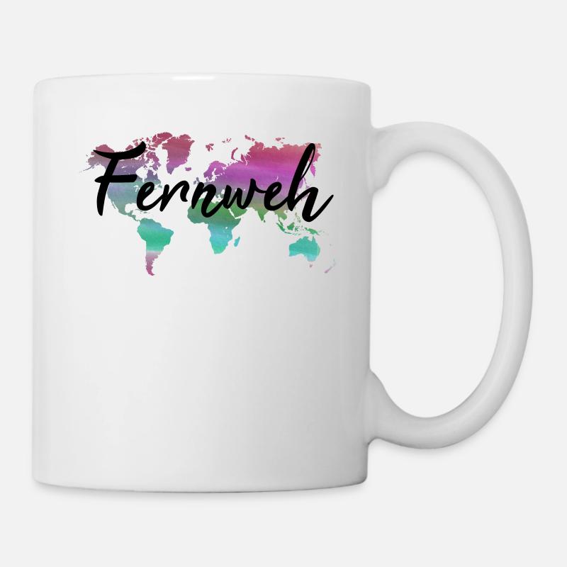 Fernweh Weltkarte Geschenk Backpacker Nomade Reise - Tasse - Weiß
