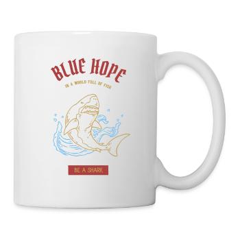 "Blue Hope" Shark | Tshirt & Gift - Mug - white - Right