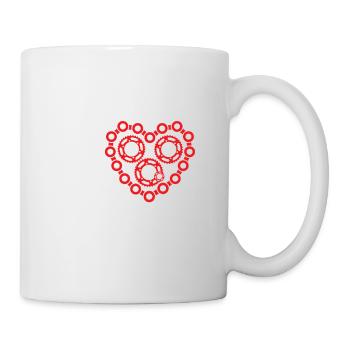 I love motorcycles chain sprocket gasoline gift - Mug - white - Right