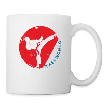 Coup de pied dans le sport de combat en taekwondo - Mug blanc - blanc - Droite