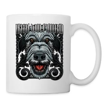 Modern Irish Wolfhound | Trendy Hundekopf Geschenk - Tasse - Weiß - Rechts