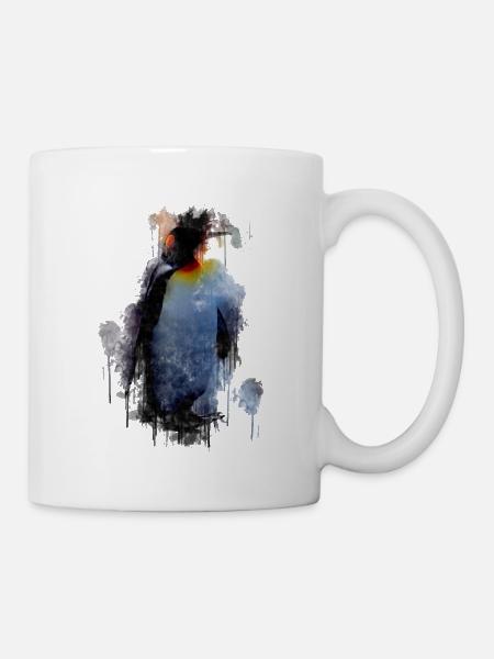 Pinguin eisvogel geschenk shirt - Tasse - Weiß