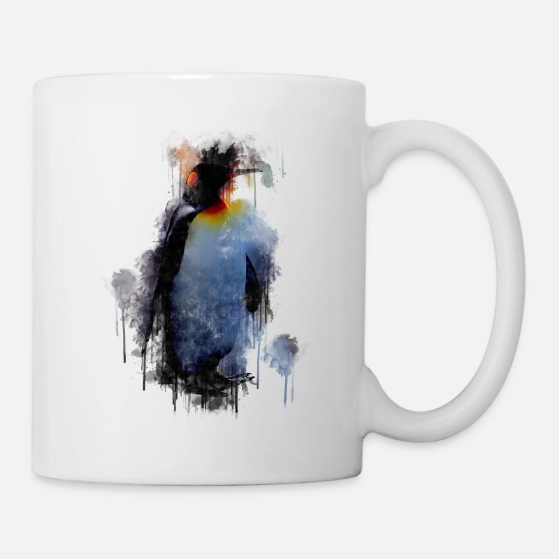 Pinguin eisvogel geschenk shirt - Tasse - Weiß