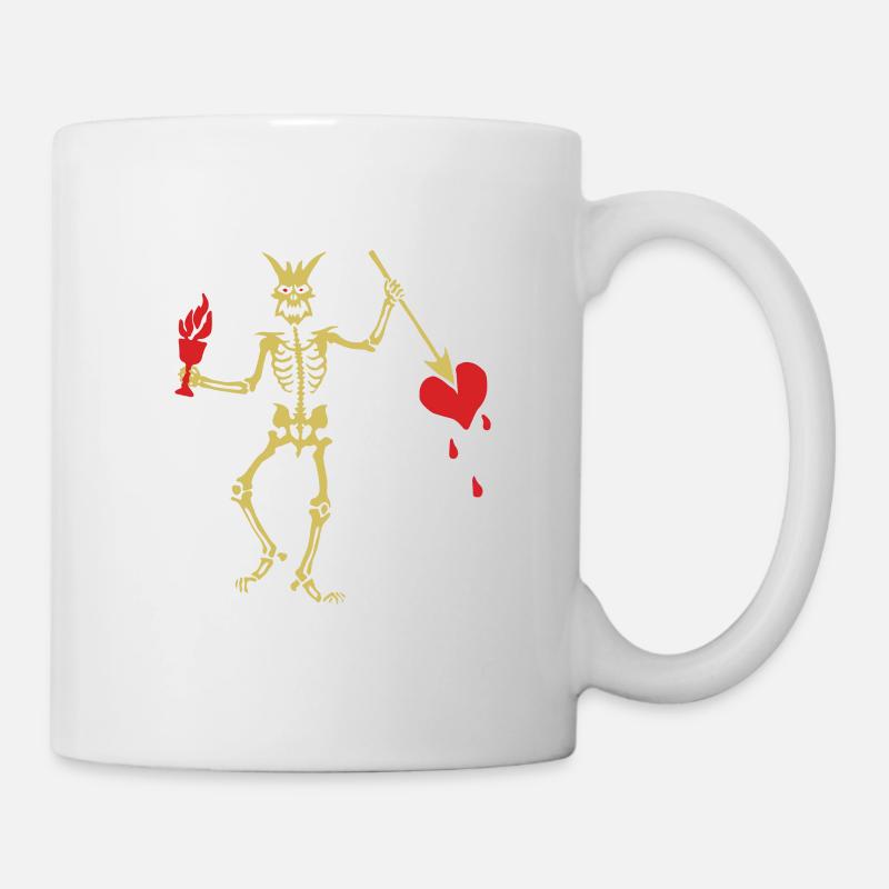 Blackbeard Pirate Flag Shirt Jolly Roger - Mug - white