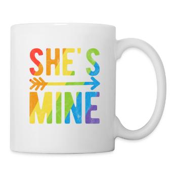 She's mine! Sie gehört mir! Ehefrau Statement - Tasse - Weiß - Rechts