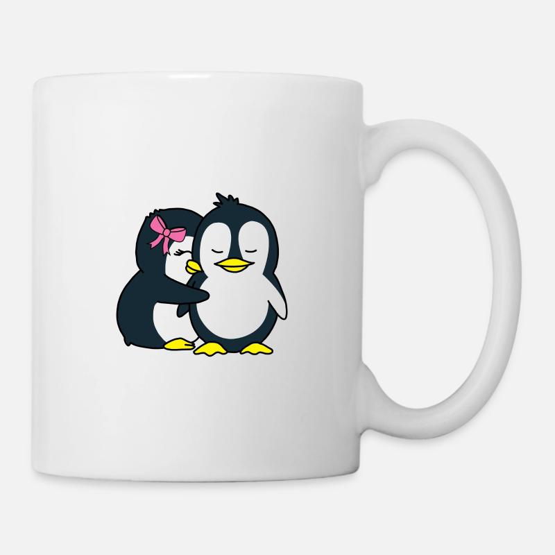 I like you a lottle penguin love couples gift - Mug - white
