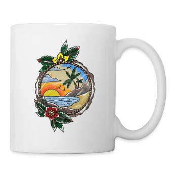 Colles old school Beach Strand Geschenk - Tasse - Weiß - Rechts